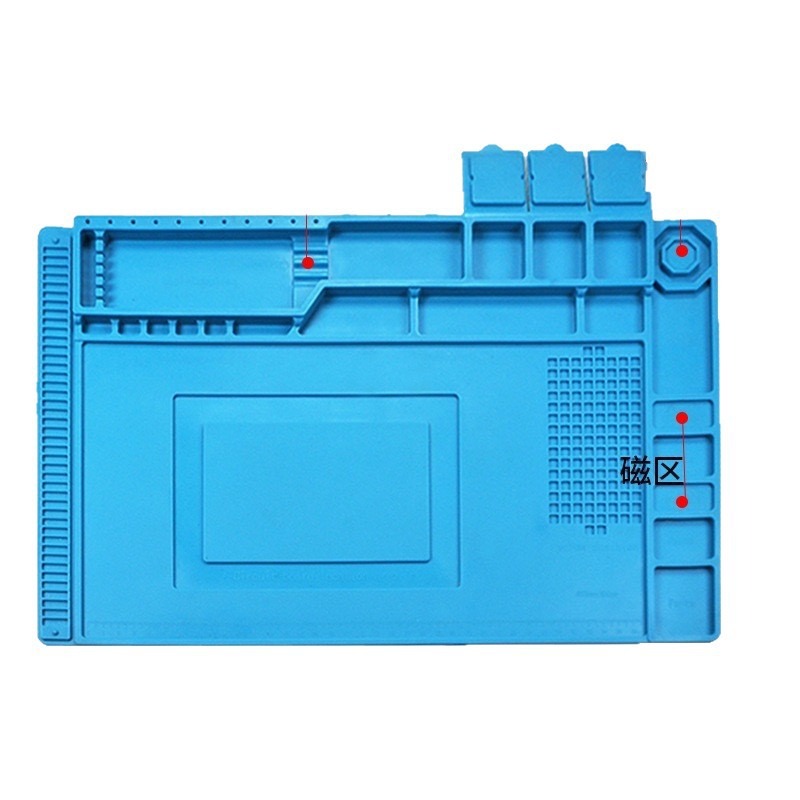 Electronics Repair Workbench - Magnetische Silikon-Reparaturmatte für Elektronik, TE-501 Hochtemperaturbeständige