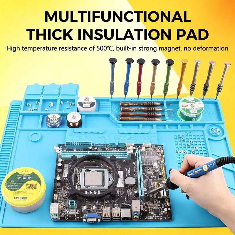 Electronics Repair Workbench - Magnetische Antistatische Silikon-Lötmatte, Hitzebeständige Isolierunterlage, Werkbankmatte