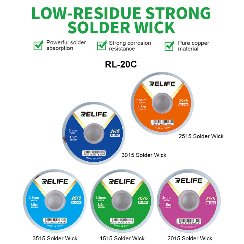 Solder Wick Braid - RELIFE RL-20C Lötdocht für Telefon BGA