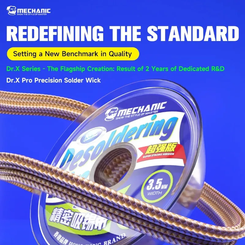 Solder Wick Braid - MECHANIC Dr.X Pro Entlötgeflechtdocht 1,5/2/2,5/3/3,5 mm