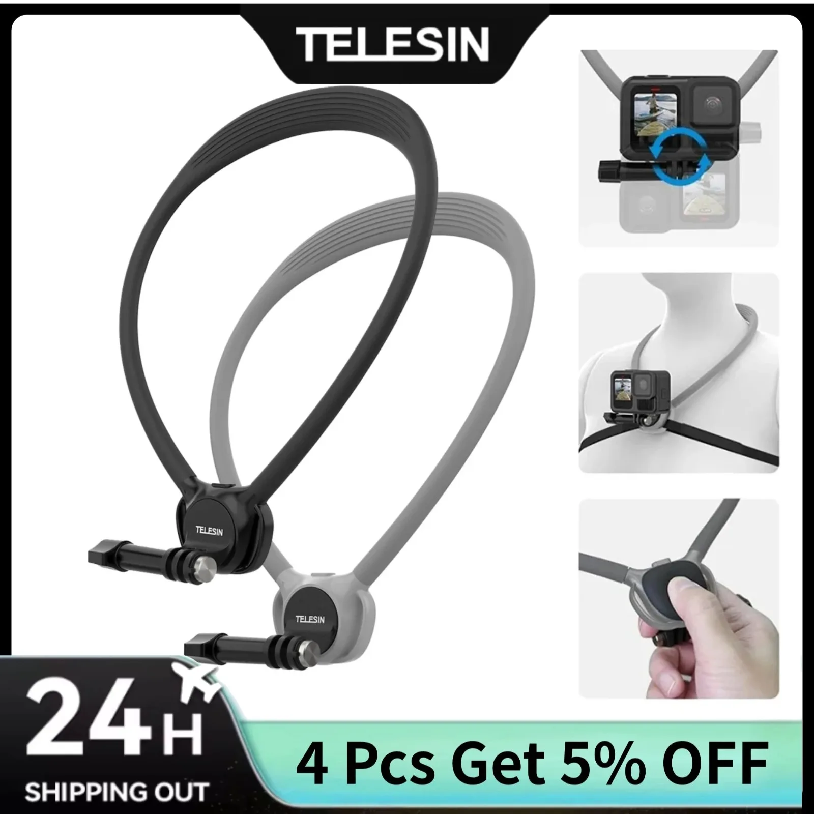 Insta360 Camera Go 3 - TELESIN Silikon-Halshalterung für Gopro Hero 13